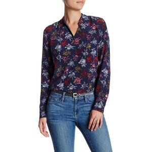 Equipment Brett Silk Shirt Peacoat Multi Size Small NEW NWT